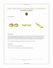 36.57 Ct.Tw.Total Carat Weight Yellowish Brown Citrine Pair from Brazil Appraisal