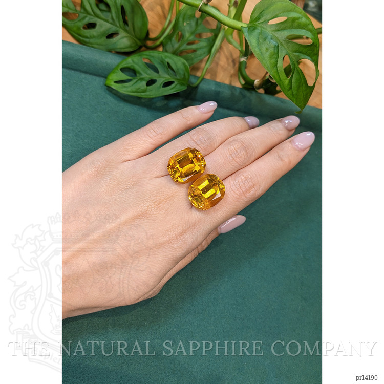 41.36 Ct.Tw. Yellowish Orange Heliodor Pair from Namibia