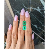 6.20 Ct.Tw.Total Carat Weight Emerald Pair from Colombia Life Style