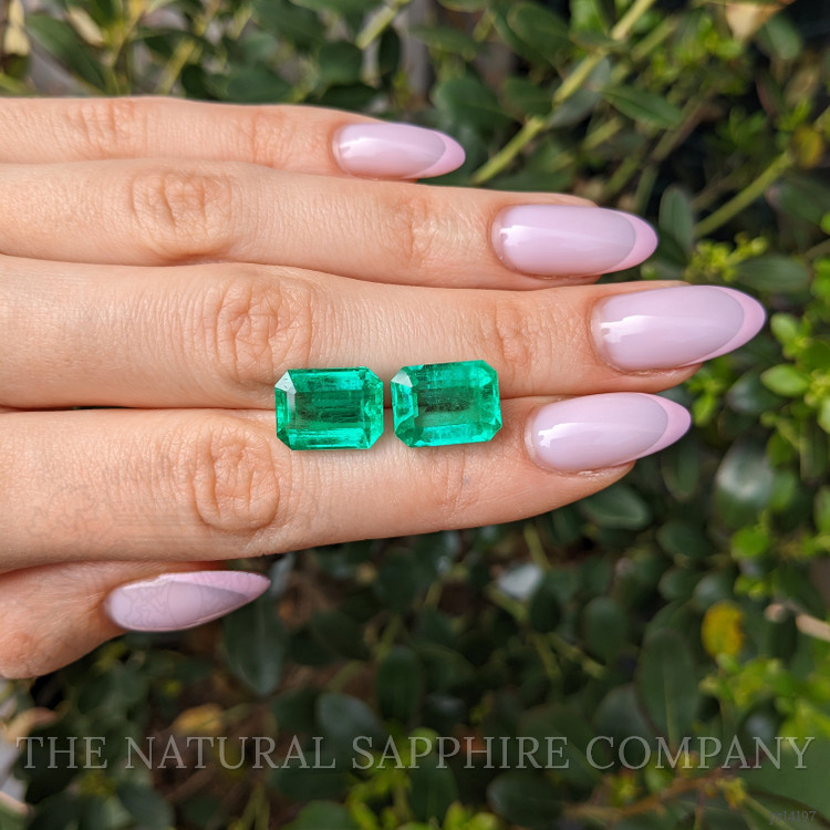 14.01 Ct.Tw. Emerald Pair from Colombia