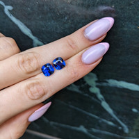 5.53&nbsp;Ct.Tw.Total Carat Weight Blue Sapphire Pair from Madagascar Life Style