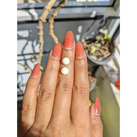 3.97&nbsp;Ct.Tw.Total Carat Weight Salmon and White Cabochon Coral Pair from Italy Life Style