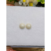 3.58 Ct.Tw.Total Carat Weight Salmon and White Cabochon Coral Pair from Italy Life Style