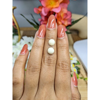 3.84&nbsp;Ct.Tw.Total Carat Weight Salmon and White Cabochon Coral Pair from Italy Life Style