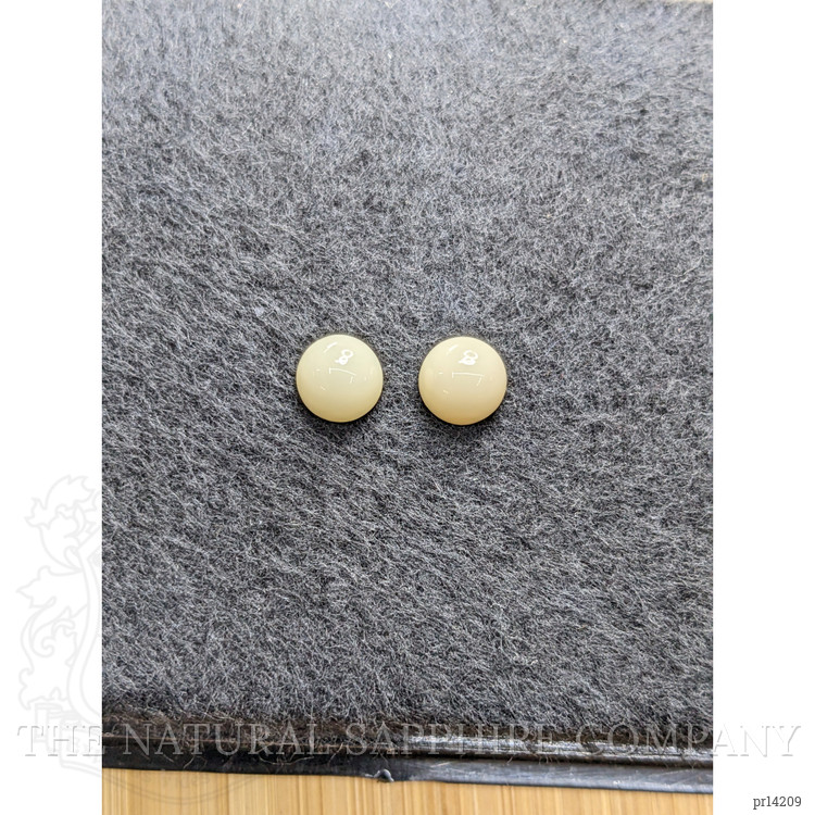 3.80 Ct.Tw. Salmon and White Cabochon Coral Pair from Italy
