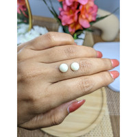 3.48&nbsp;Ct.Tw.Total Carat Weight Salmon and White Cabochon Coral Pair from Italy Life Style