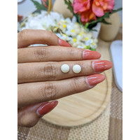 3.66&nbsp;Ct.Tw.Total Carat Weight Salmon and White Cabochon Coral Pair from Italy Life Style