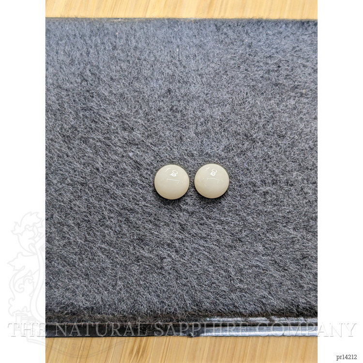 3.73 Ct.Tw. Salmon and White Cabochon Coral Pair from Italy