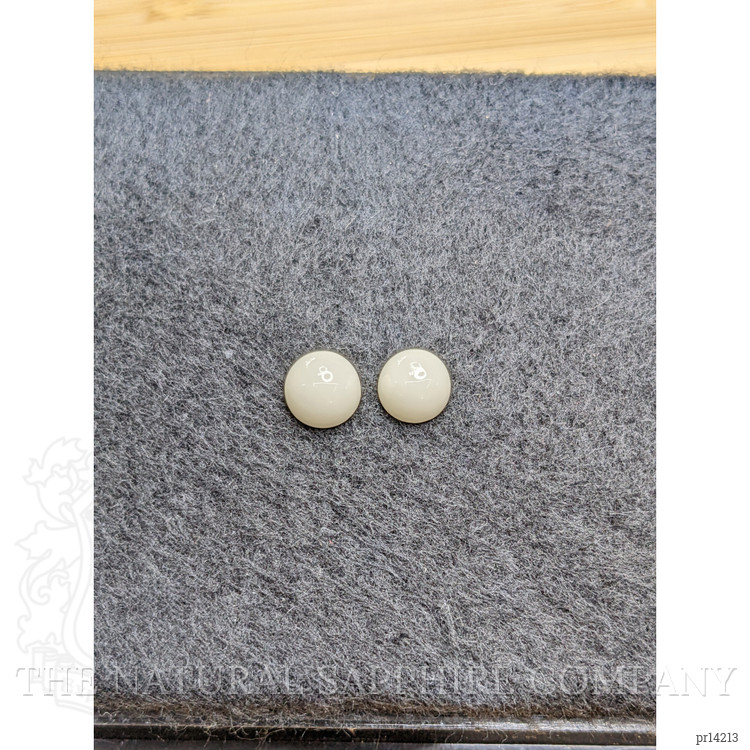3.66 Ct.Tw. Salmon and White Cabochon Coral Pair from Italy