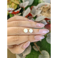 3.66 Ct.Tw.Total Carat Weight Salmon and White Cabochon Coral Pair from Italy Life Style