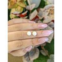 3.64 Ct.Tw.Total Carat Weight Salmon and White Cabochon Coral Pair from Italy Life Style