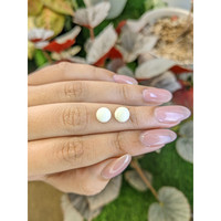 3.73 Ct.Tw.Total Carat Weight Salmon and White Cabochon Coral Pair from Italy Life Style