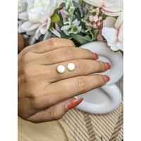 3.82 Ct.Tw.Total Carat Weight Salmon and White Cabochon Coral Pair from Italy Life Style
