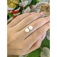 3.37&nbsp;Ct.Tw.Total Carat Weight Salmon and White Cabochon Coral Pair from Italy Life Style