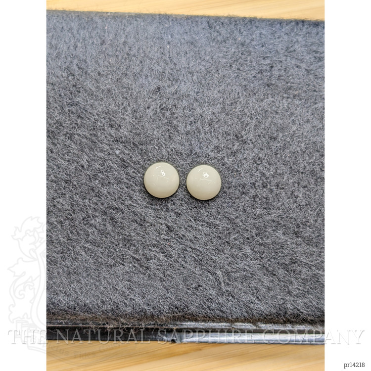 3.37 Ct.Tw. Salmon and White Cabochon Coral Pair from Italy