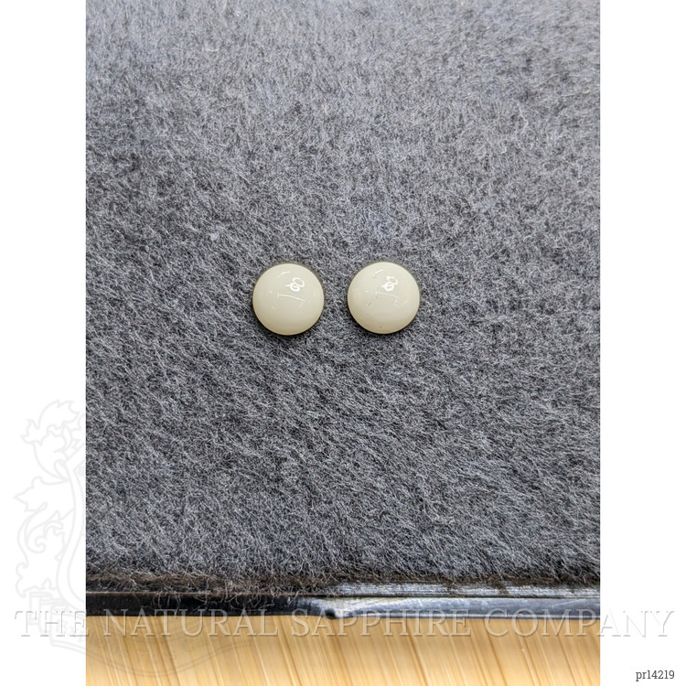 3.52 Ct.Tw. Salmon and White Cabochon Coral Pair from Italy