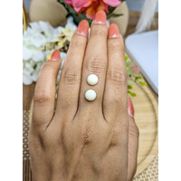 3.59 Ct.Tw.Total Carat Weight Salmon and White Cabochon Coral Pair from Italy Life Style