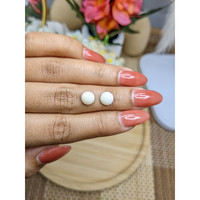 3.42&nbsp;Ct.Tw.Total Carat Weight Salmon and White Cabochon Coral Pair from Italy Life Style