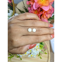 3.72 Ct.Tw.Total Carat Weight Salmon and White Cabochon Coral Pair from Italy Life Style