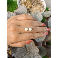 3.56 Ct.Tw.Total Carat Weight Salmon and White Cabochon Coral Pair from Italy Life Style