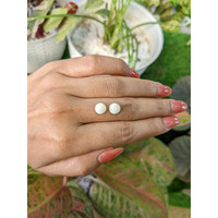 3.73 Ct.Tw.Total Carat Weight Salmon and White Cabochon Coral Pair from Italy Life Style