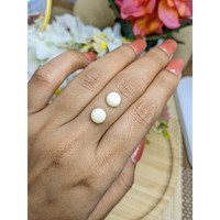 3.87 Ct.Tw.Total Carat Weight Salmon and White Cabochon Coral Pair from Italy Life Style