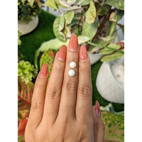 3.22 Ct.Tw.Total Carat Weight Salmon and White Cabochon Coral Pair from Italy Life Style