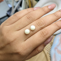 3.91 Ct.Tw.Total Carat Weight Salmon and White Cabochon Coral Pair from Italy Life Style