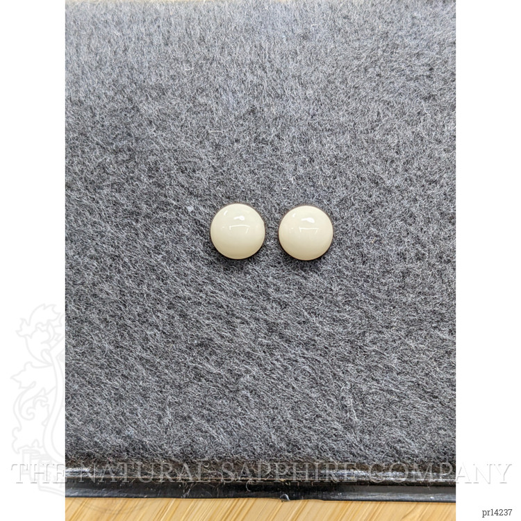 3.53 Ct.Tw. Salmon and White Cabochon Coral Pair from Italy
