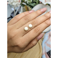 3.61 Ct.Tw.Total Carat Weight Salmon and White Cabochon Coral Pair from Italy Life Style