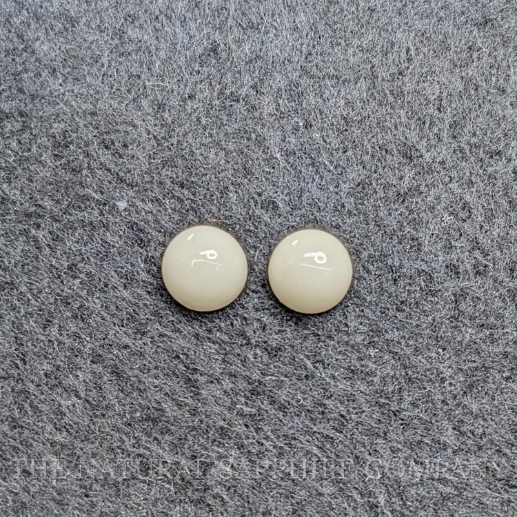 3.51 Ct.Tw. Salmon and White Cabochon Coral Pair from Italy