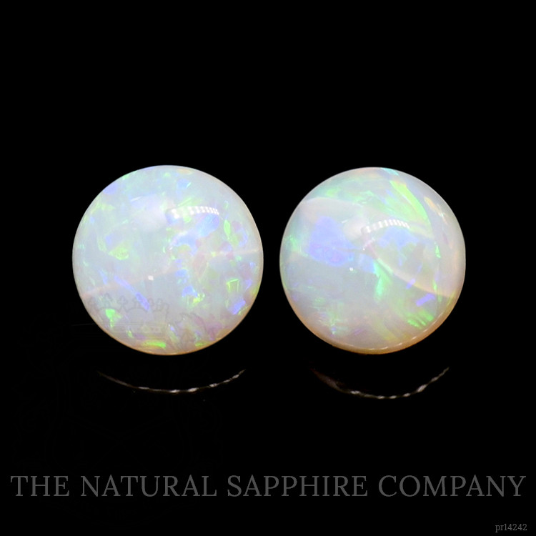 0.95 Ct.Tw. Multi Color Cabochon Opal Pair from Brazil