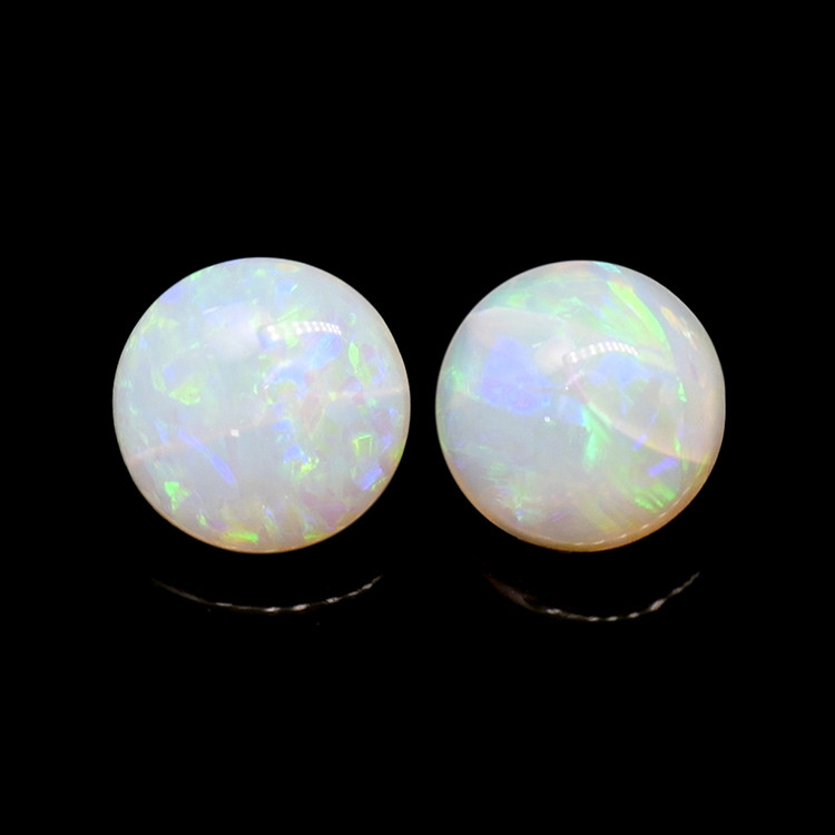 0.95 Ct.Tw. Multi Color Cabochon Opal Pair from Brazil