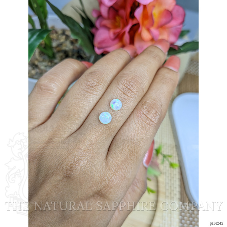 0.95 Ct.Tw. Multi Color Cabochon Opal Pair from Brazil