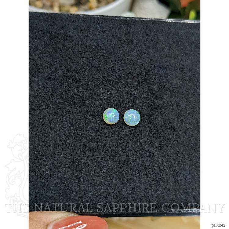 0.95 Ct.Tw. Multi Color Cabochon Opal Pair from Brazil