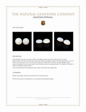 0.86 Ct.Tw.Total Carat Weight Multi Color Cabochon White Opal (Light Opal) Pair from Brazil Appraisal