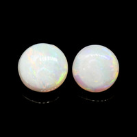 0.86 Ct.Tw.Total Carat Weight Multi Color Cabochon Opal Pair from Brazil Video