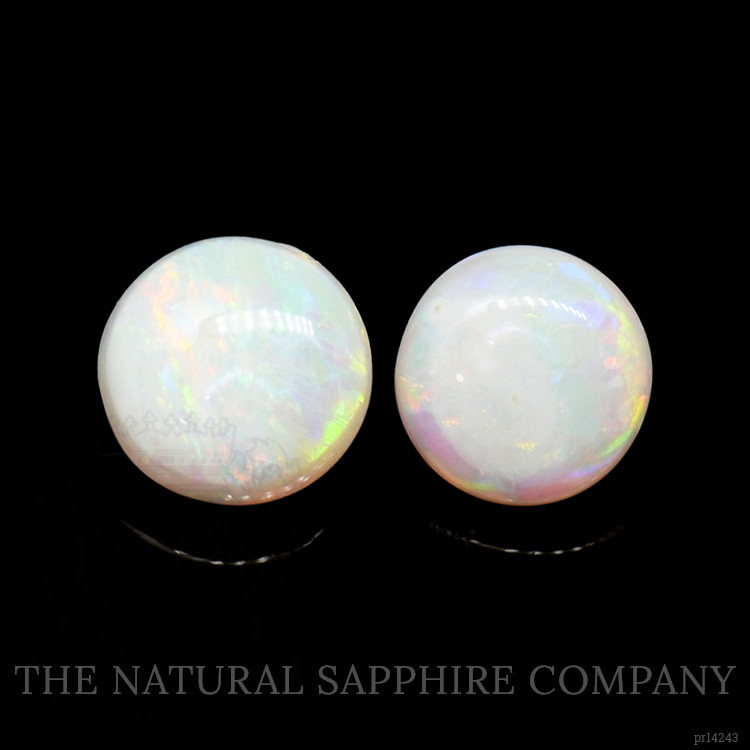 0.86 Ct.Tw. Multi Color Cabochon Opal Pair from Brazil
