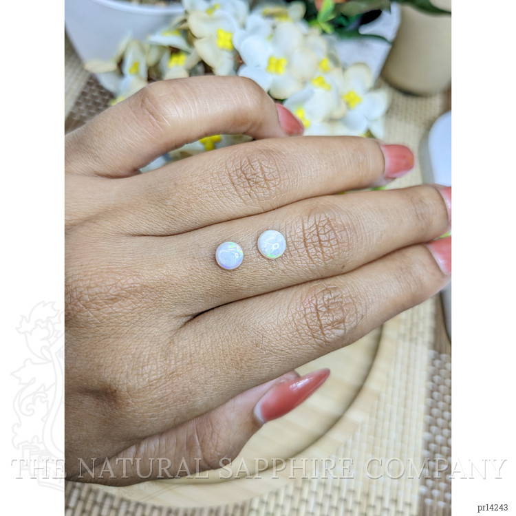 0.86 Ct.Tw. Multi Color Cabochon Opal Pair from Brazil