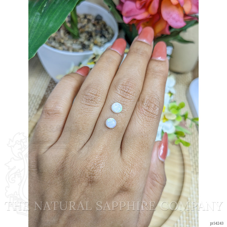 0.86 Ct.Tw. Multi Color Cabochon Opal Pair from Brazil