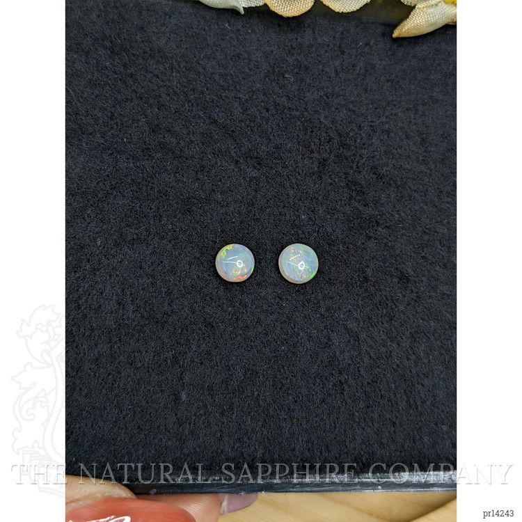 0.86 Ct.Tw. Multi Color Cabochon Opal Pair from Brazil