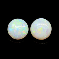 0.73 Ct.Tw.Total Carat Weight Multi Color Cabochon Opal Pair from Brazil Video