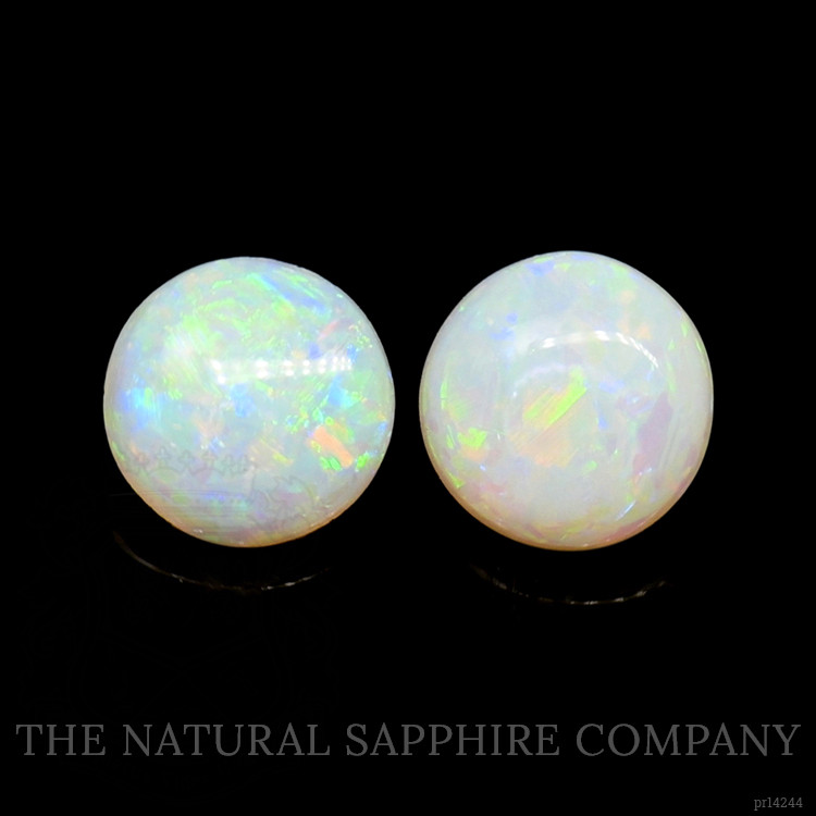 0.73 Ct.Tw. Multi Color Cabochon Opal Pair from Brazil
