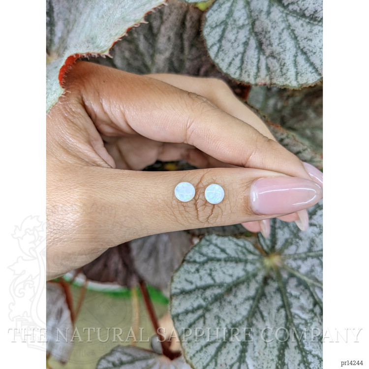 0.73 Ct.Tw. Multi Color Cabochon Opal Pair from Brazil
