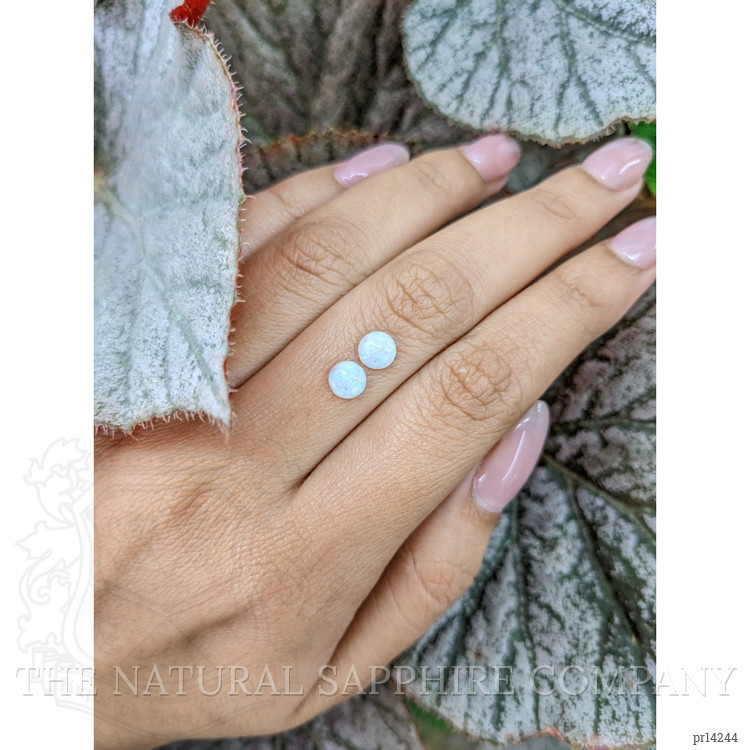 0.73 Ct.Tw. Multi Color Cabochon Opal Pair from Brazil