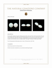 0.73 Ct.Tw.Total Carat Weight Multi Color Cabochon Opal Pair from Brazil Appraisal