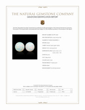 0.73 Ct.Tw.Total Carat Weight Multi Color Cabochon White Opal (Light Opal) Pair from Brazil Scan Report
