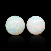 0.73&nbsp;Ct.Tw.Total Carat Weight Multi Color Cabochon Opal Pair from Brazil Video