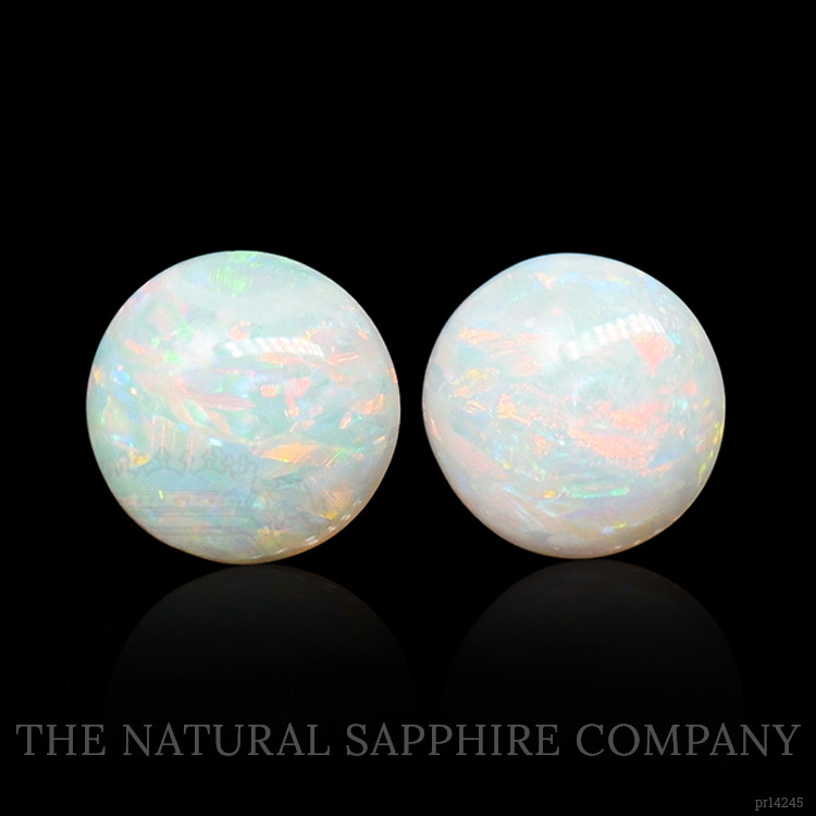 0.73 Ct.Tw. Multi Color Cabochon Opal Pair from Brazil
