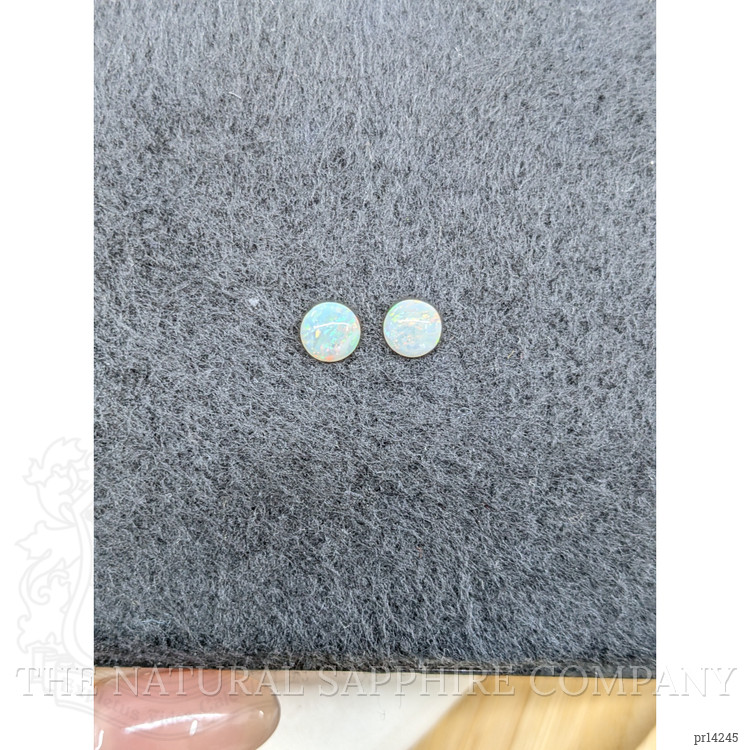 0.73 Ct.Tw. Multi Color Cabochon Opal Pair from Brazil